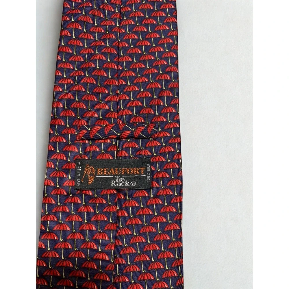 Beaufort Tie Rack Red Umbrella‎ Silk Necktie Made In Italy Tie